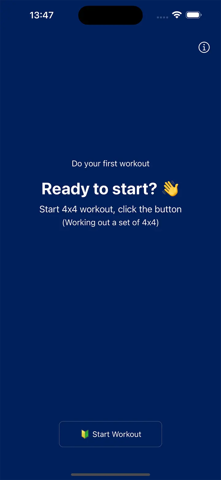 Norwegian 4x4 App Home Screen - Start Your Workout