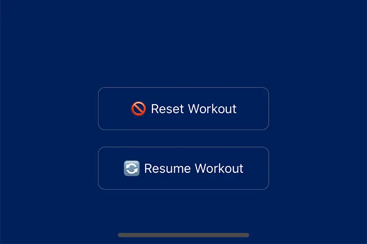 Norwegian 4x4 App - Reset Workout Option